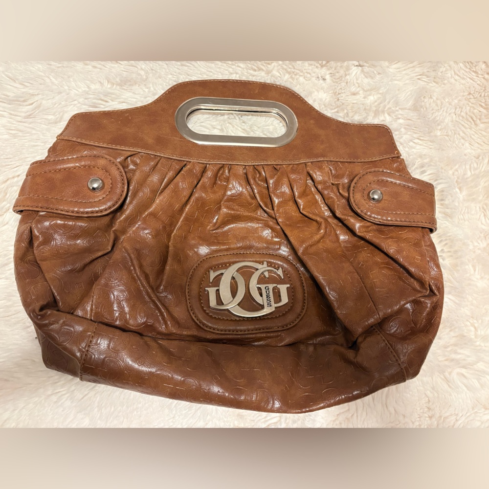 Guess Tan Tote Bag with Silver Accents